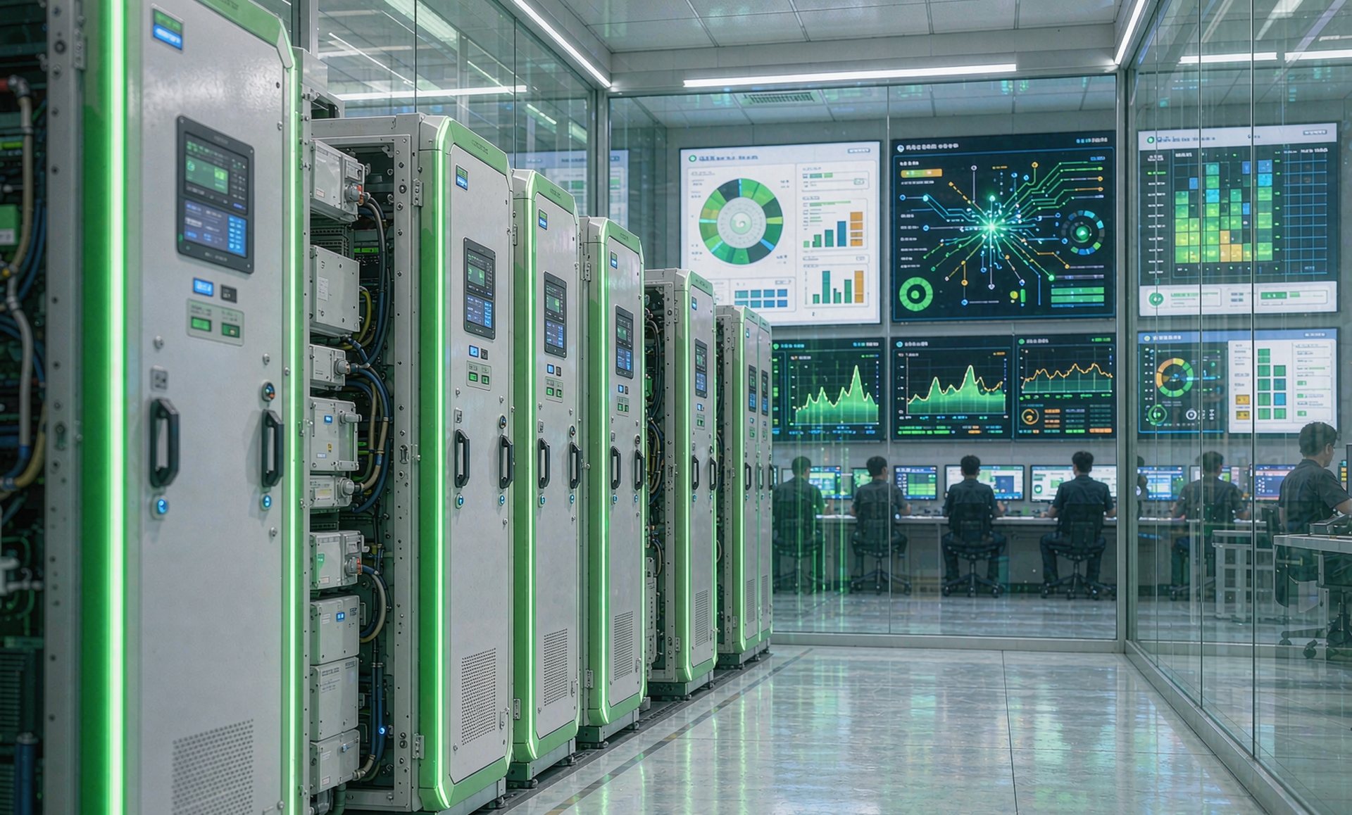 Representative battery energy storage and data center operations control room